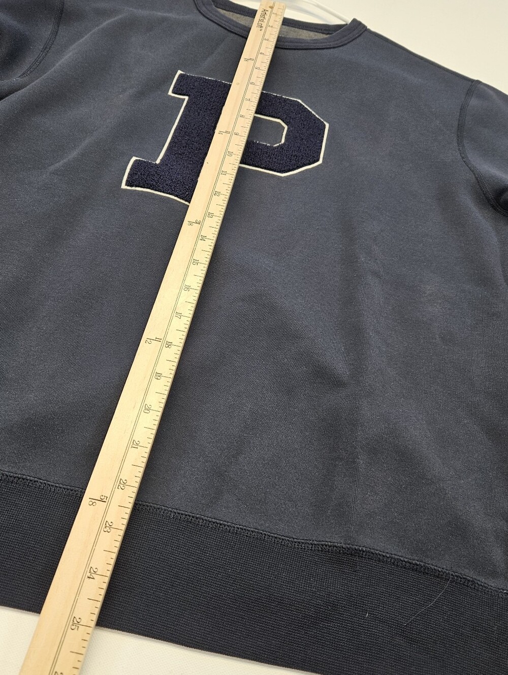 Polo Ralph Lauren Performance Navy Blue P Logo Double Knit Sweatshirt Sz Large - Picture 9 of 12